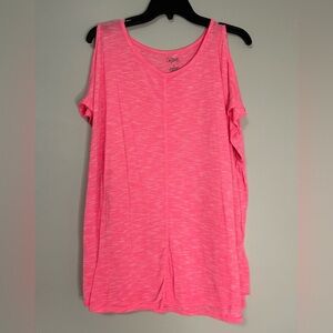 City Streets Women's Pink Cold Shoulder Top, Size XL